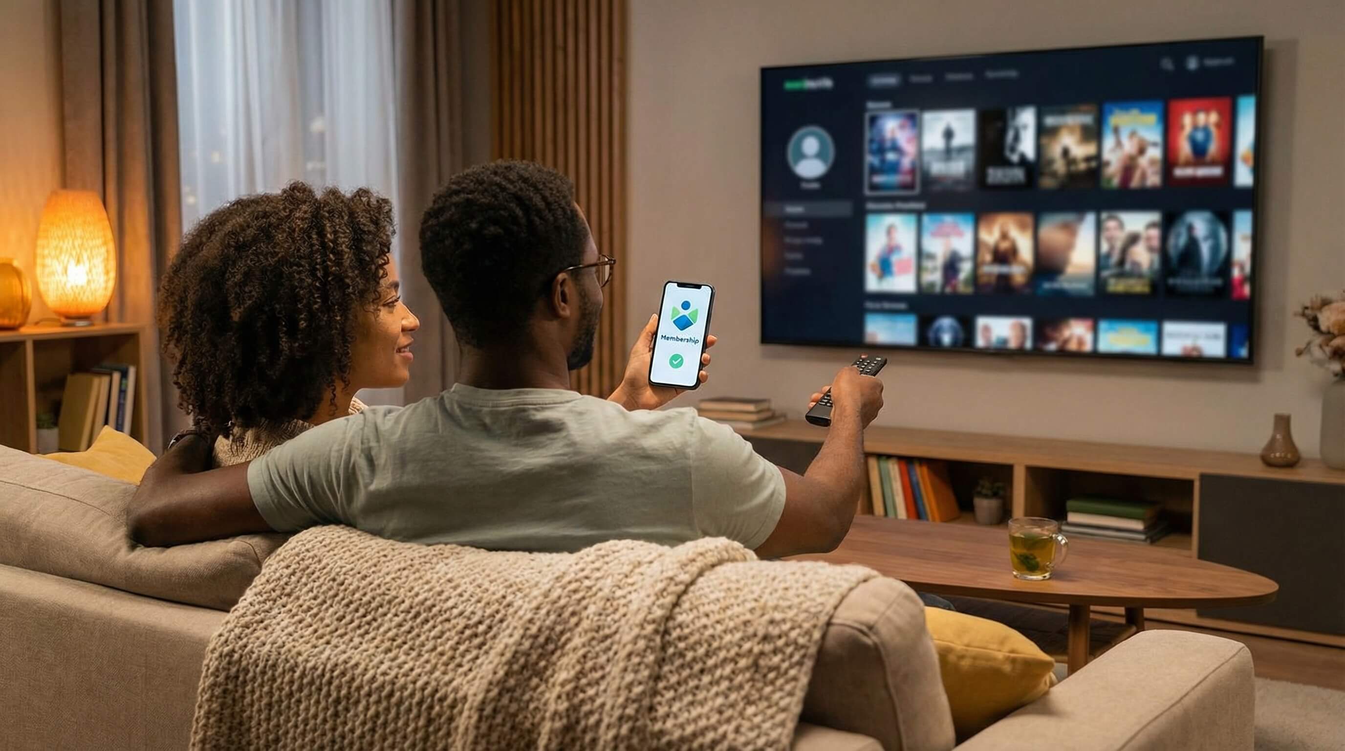 Modern subscription services lifestyle scene