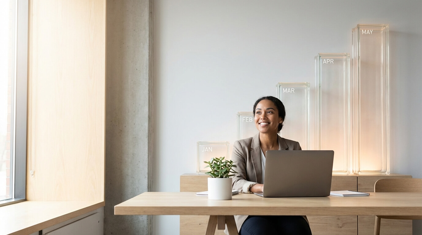 Subscription growth roadmap chart concept