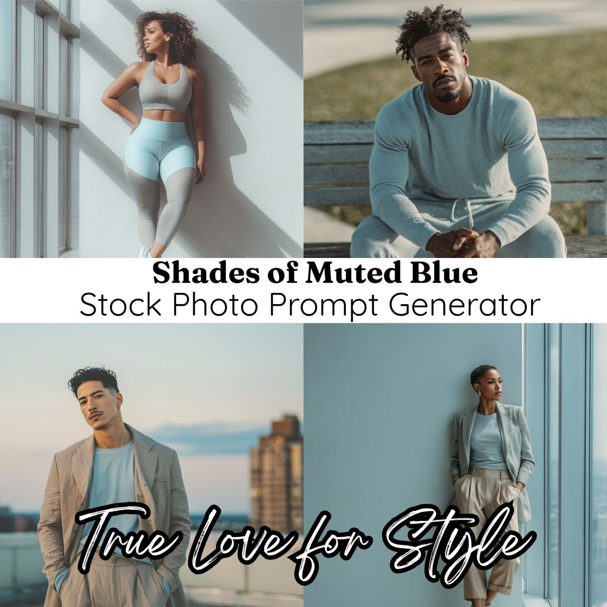 Shades of Muted Blue Image Prompt Generator
