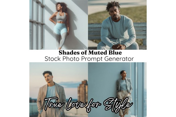 Shades of Muted Blue Image Prompt Generator